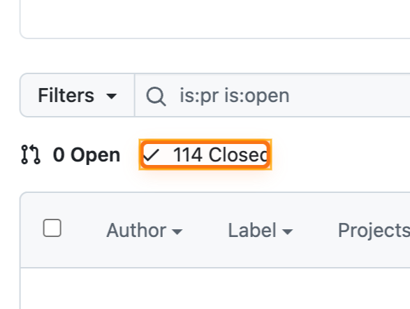 View Closed Pull Requests